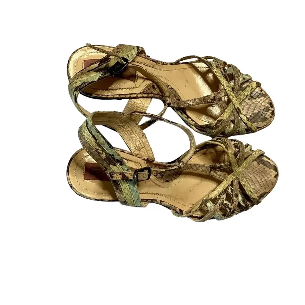 Via Spiga Gold Strappy High Heel Sandals